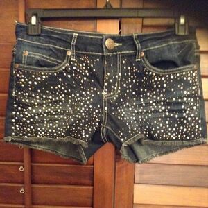 Crest Denim Embellished Jean Shorts Size 7JR
